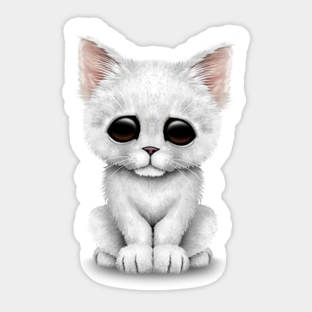 Cute White Kitten Cat Sticker by jeffbartels